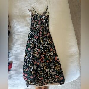 Reformation Black and Green Floral Dress